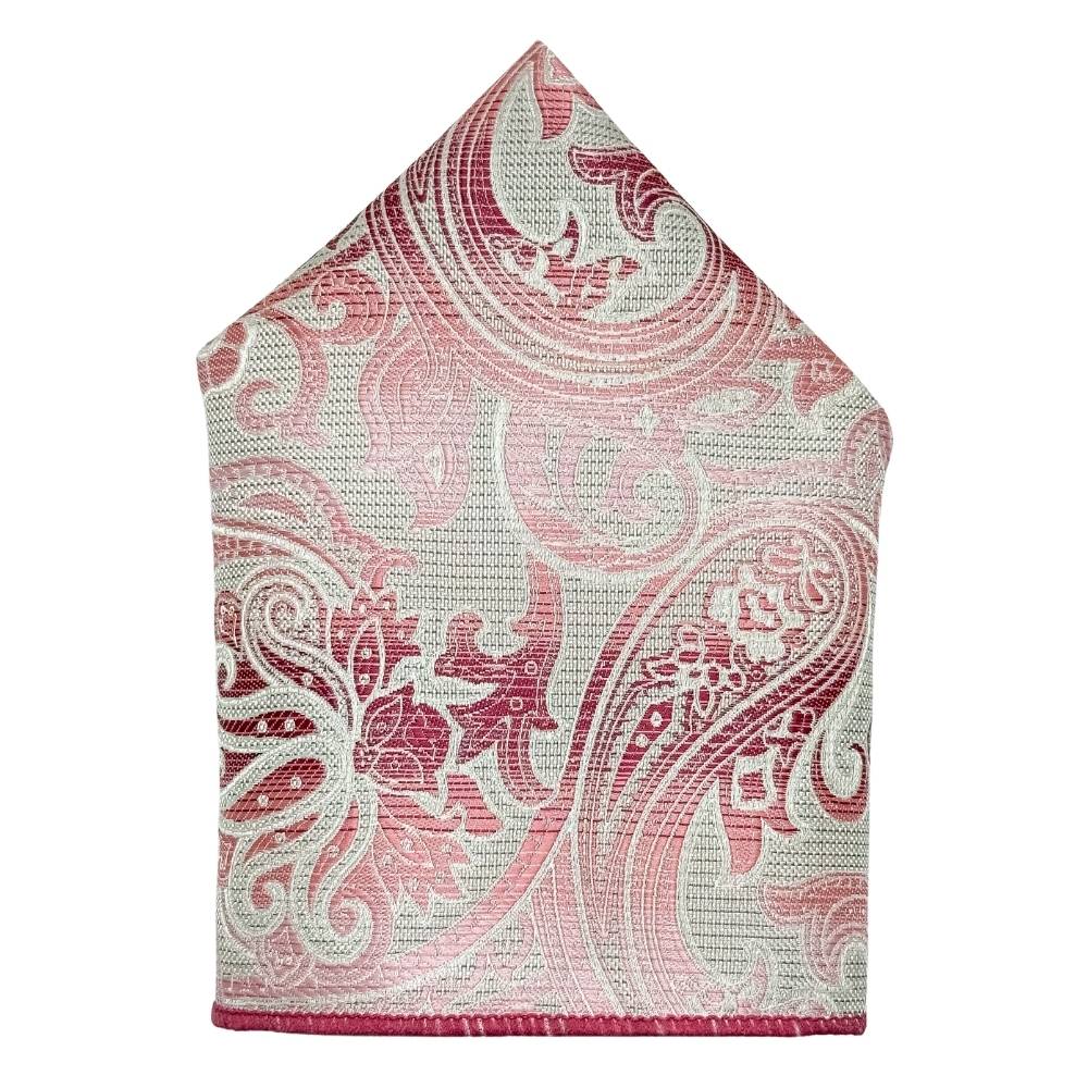 Pink Paisley Pocket Square for Men