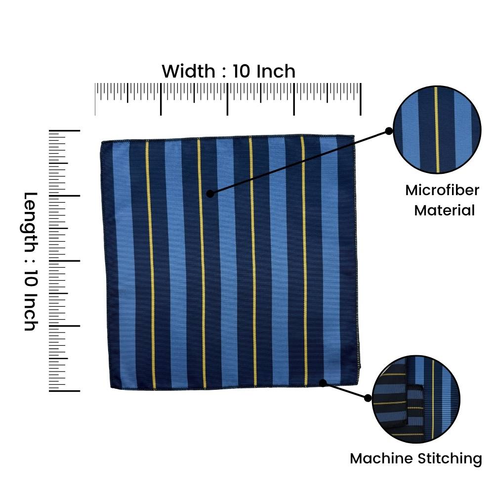 Blue Geometric Pocket Square for Men