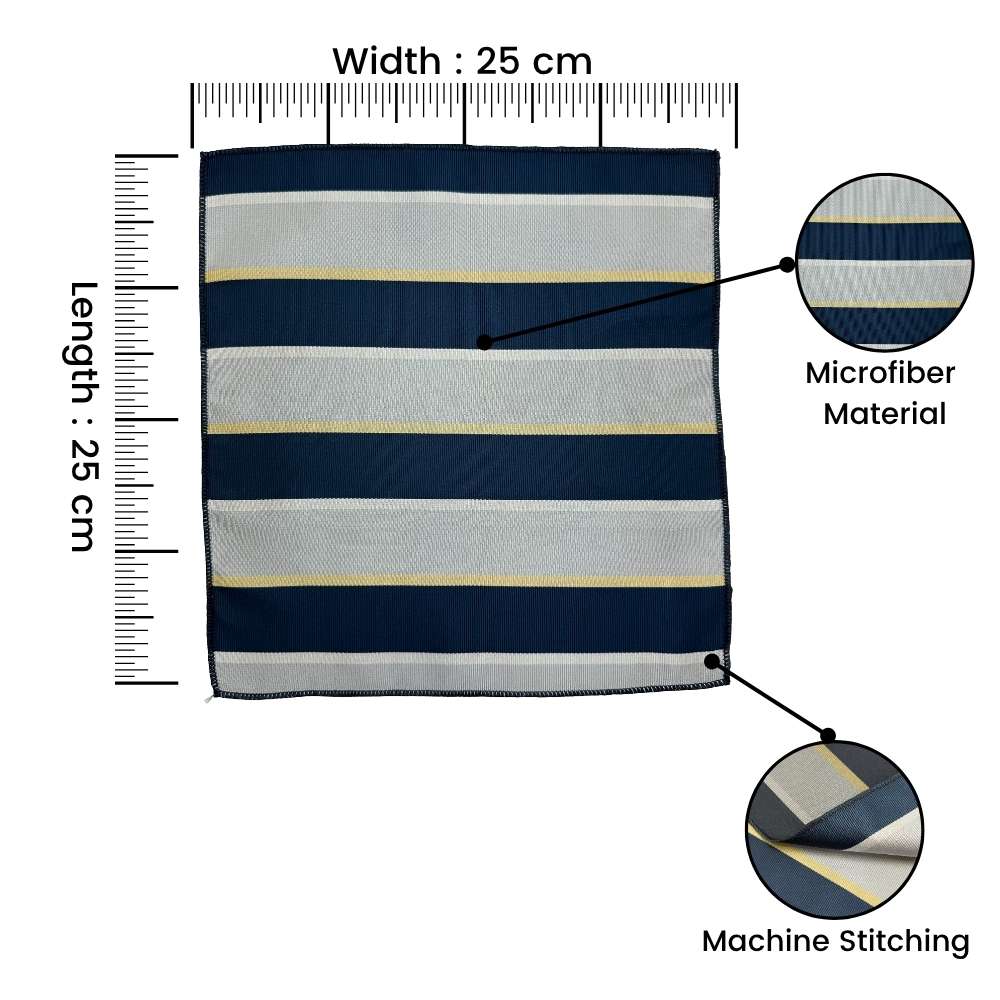 Grey Geometric Pocket Square for Men