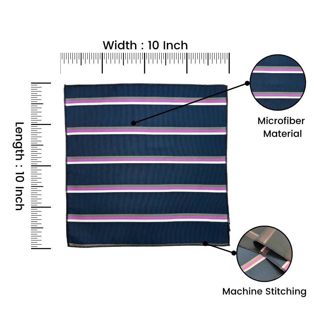 Blue Geometric Pocket Square for Men