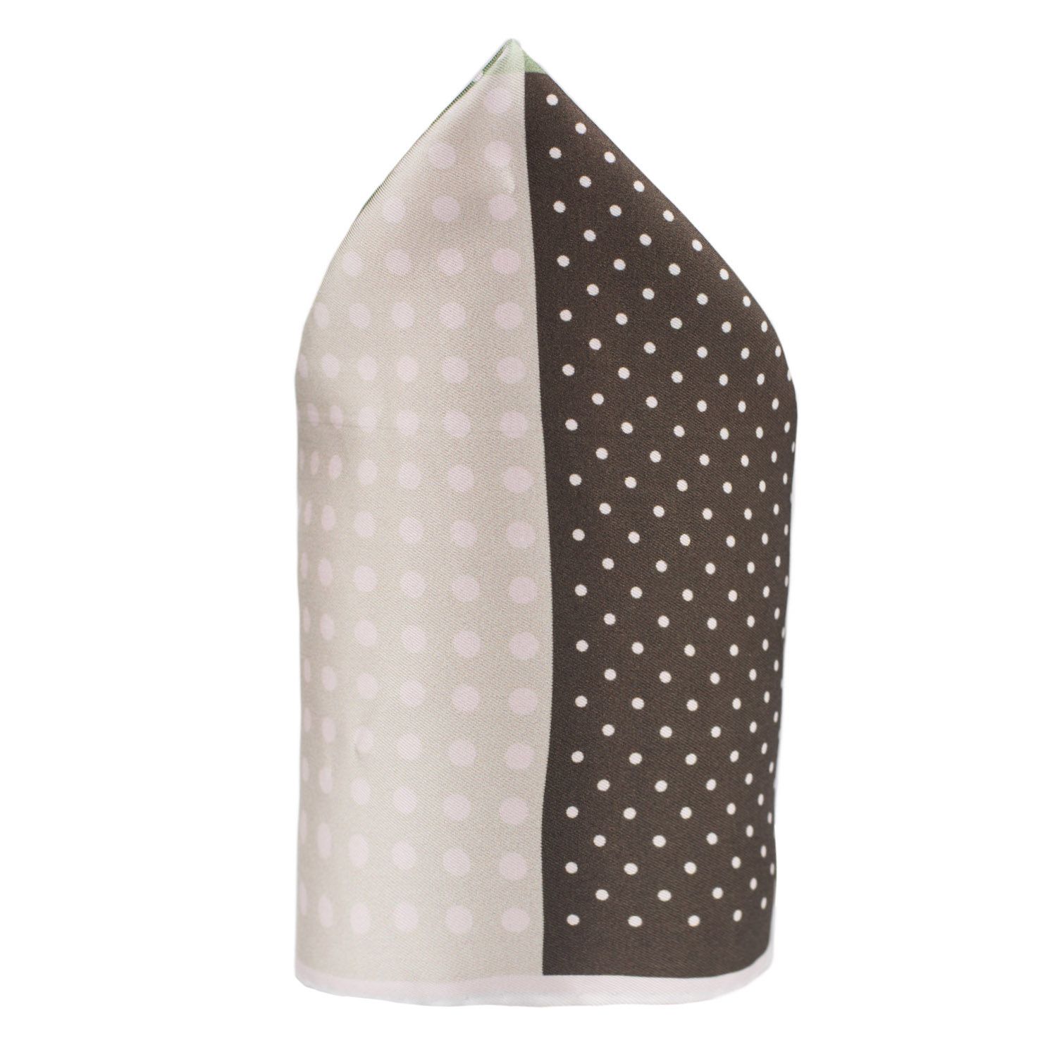 Green Polka Dot Italian Silk Pocket Square for Men