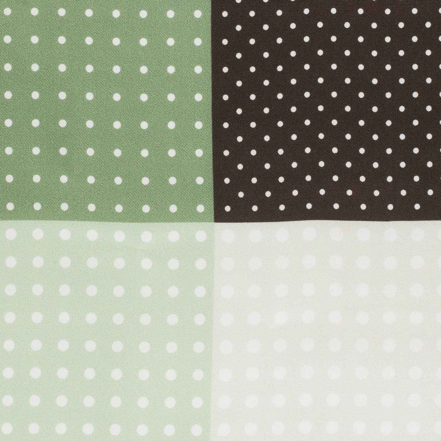 Green Polka Dot Italian Silk Pocket Square for Men