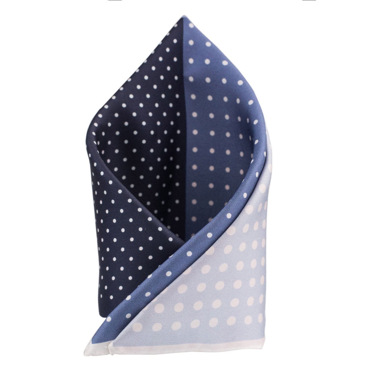 Blue Polka Dot Italian Silk Pocket Square for Men