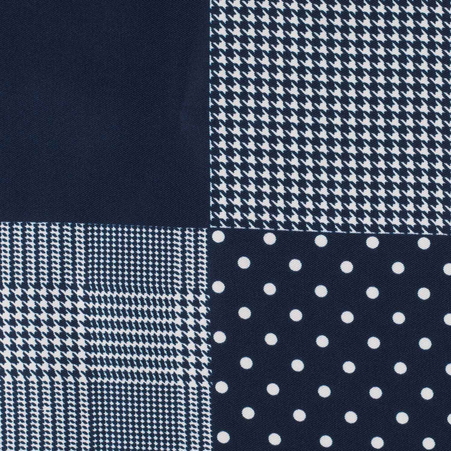 Blue Geometric Italian Silk Pocket Square for Men