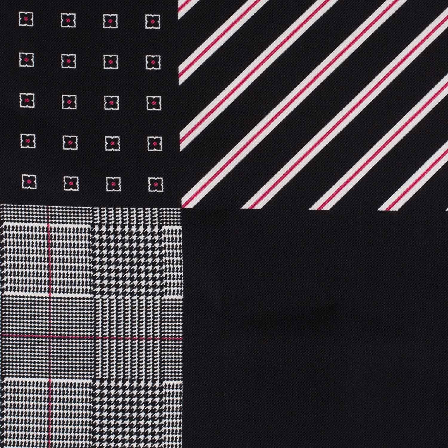 Red Geometric Italian Silk Pocket Square for Men