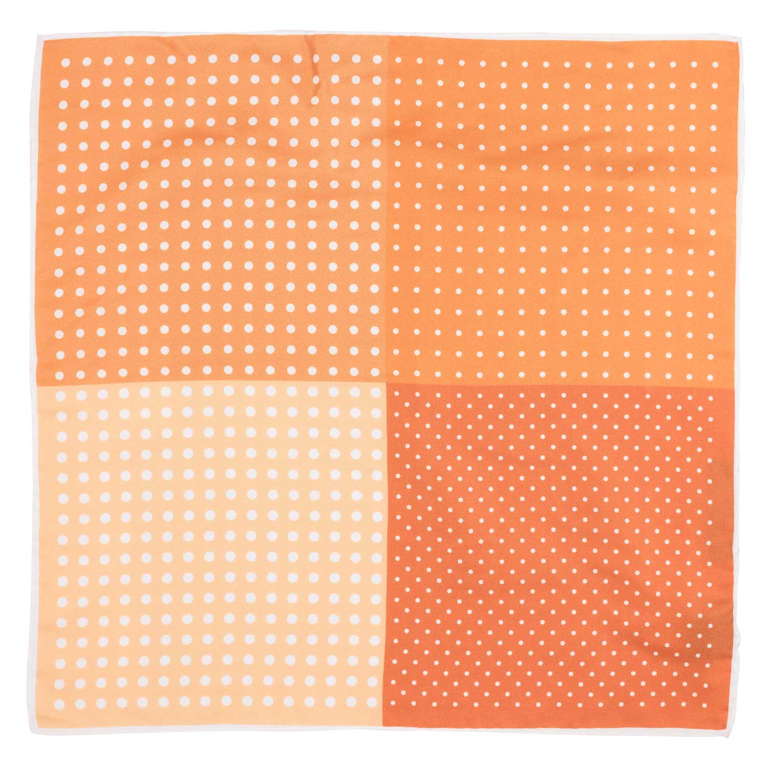 Orange Polka Dot Italian Silk Pocket Square for Men