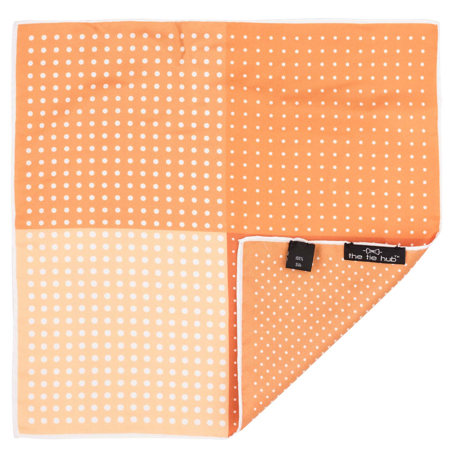 Orange Polka Dot Italian Silk Pocket Square for Men