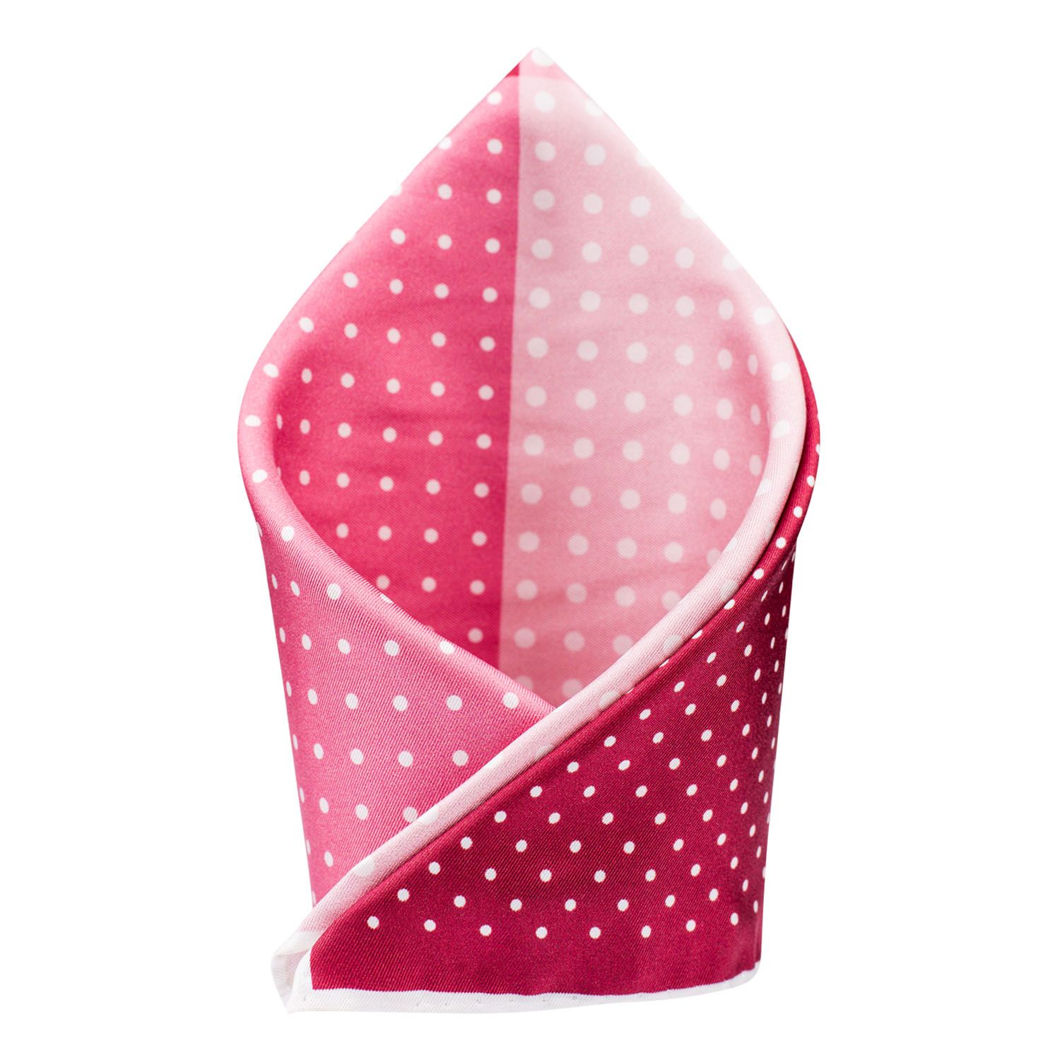 Pink Polka Dot Italian Silk Pocket Square for Men