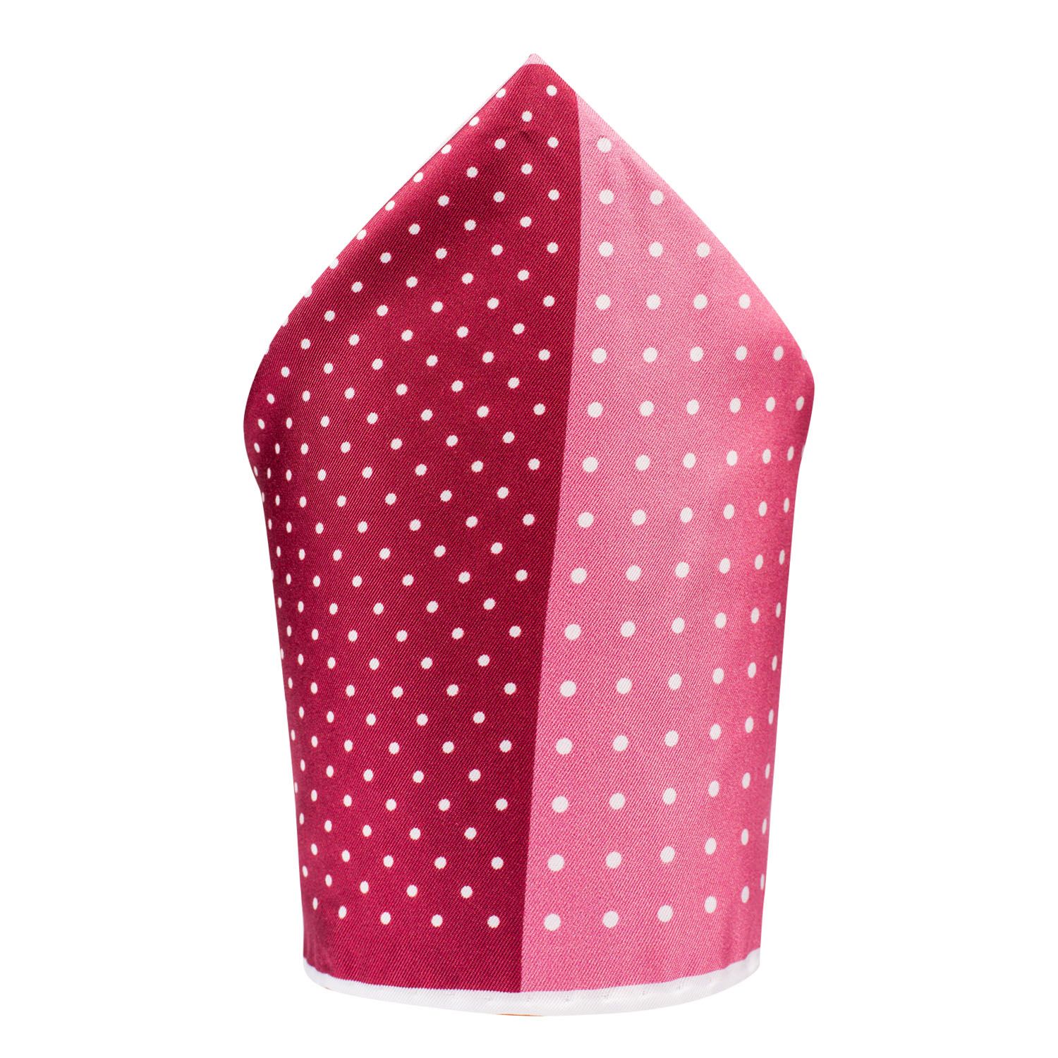 Pink Polka Dot Italian Silk Pocket Square for Men