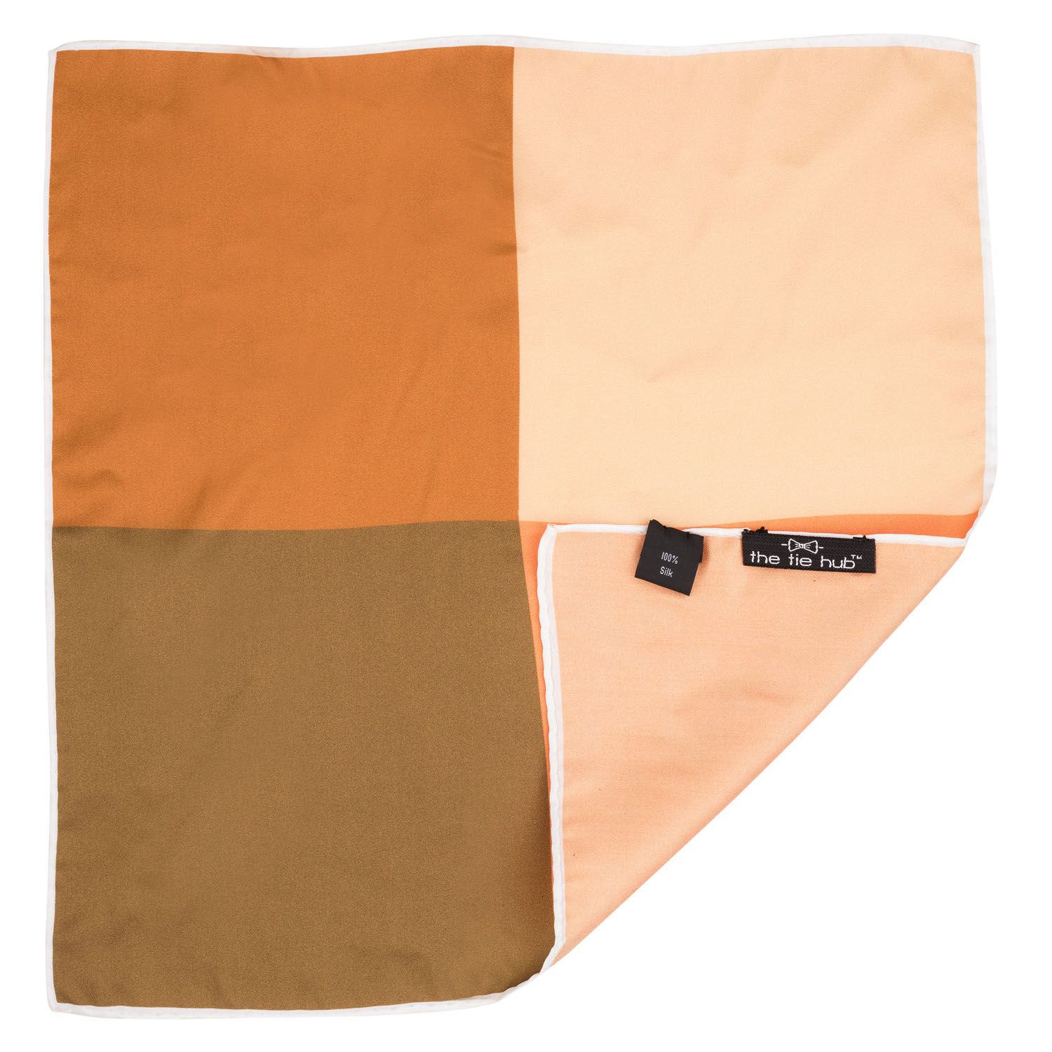 Orange Italian Silk Pocket Square for Men