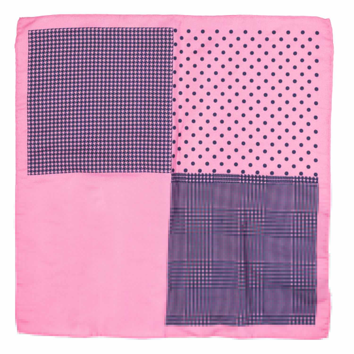 Pink Geometric Italian Silk Pocket Square for Men