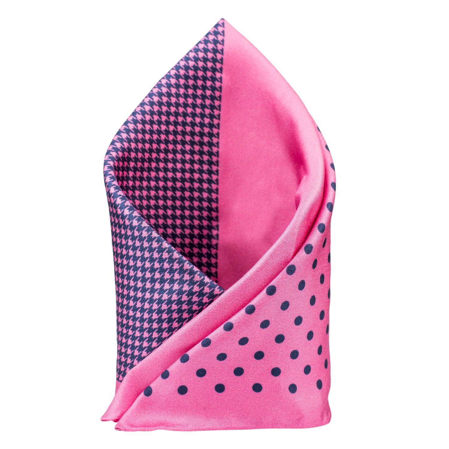 Pink Geometric Italian Silk Pocket Square for Men