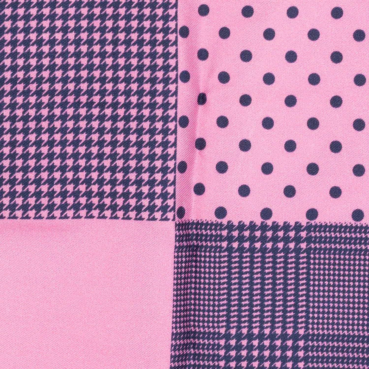 Pink Geometric Italian Silk Pocket Square for Men
