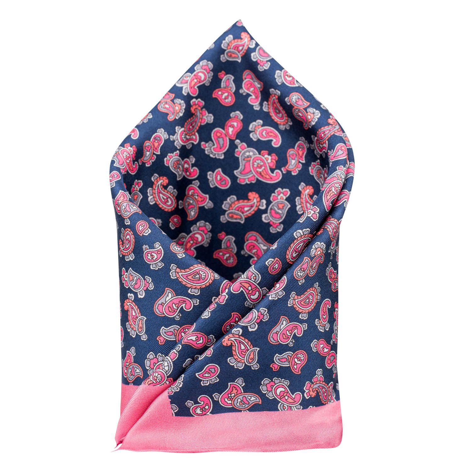 Pink Paisley Italian Silk Pocket Square for Men