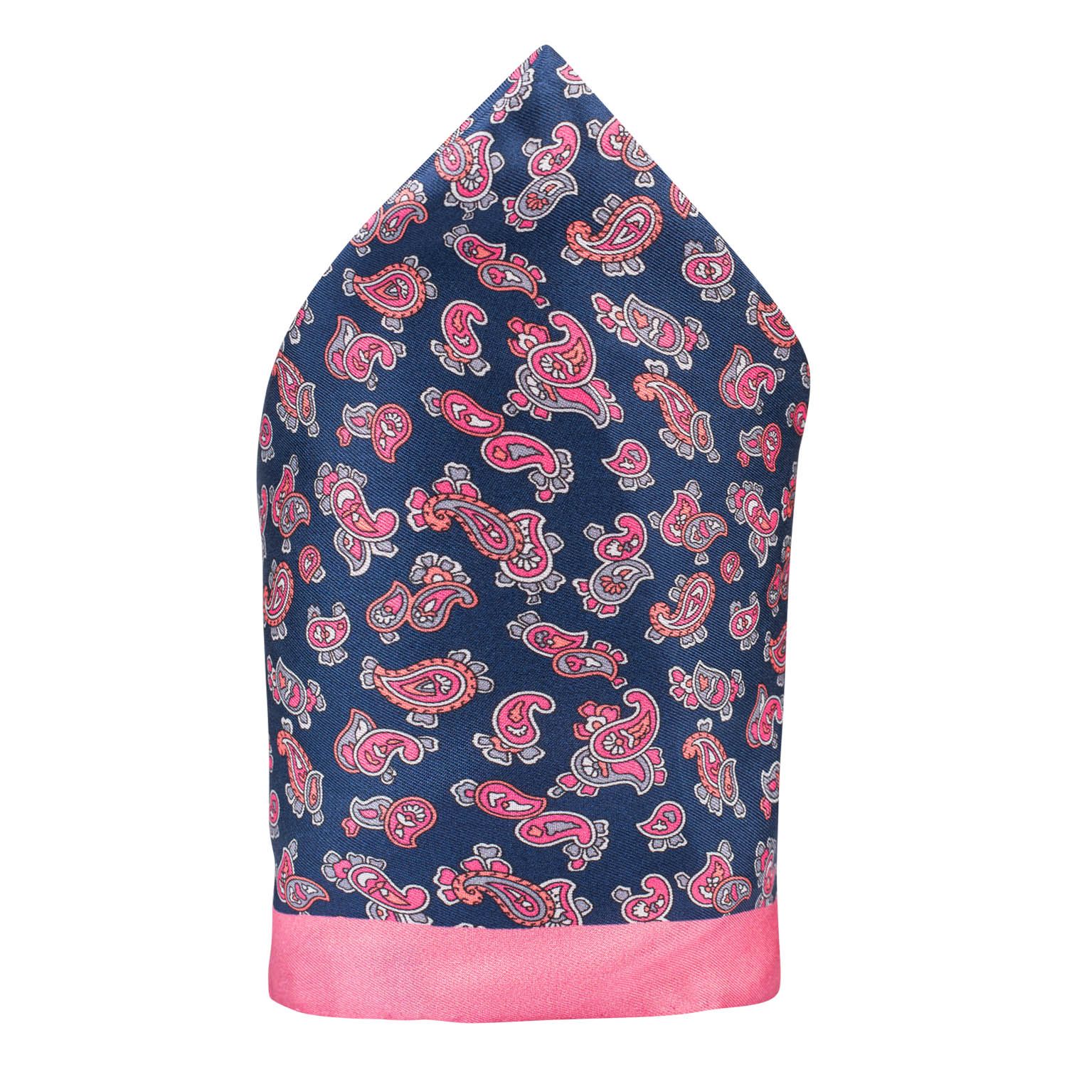 Pink Paisley Italian Silk Pocket Square for Men