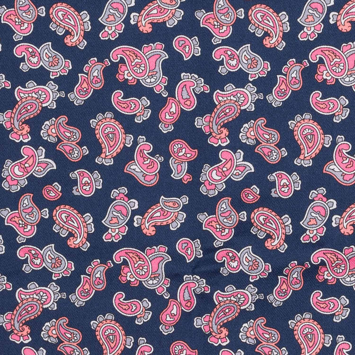 Pink Paisley Italian Silk Pocket Square for Men