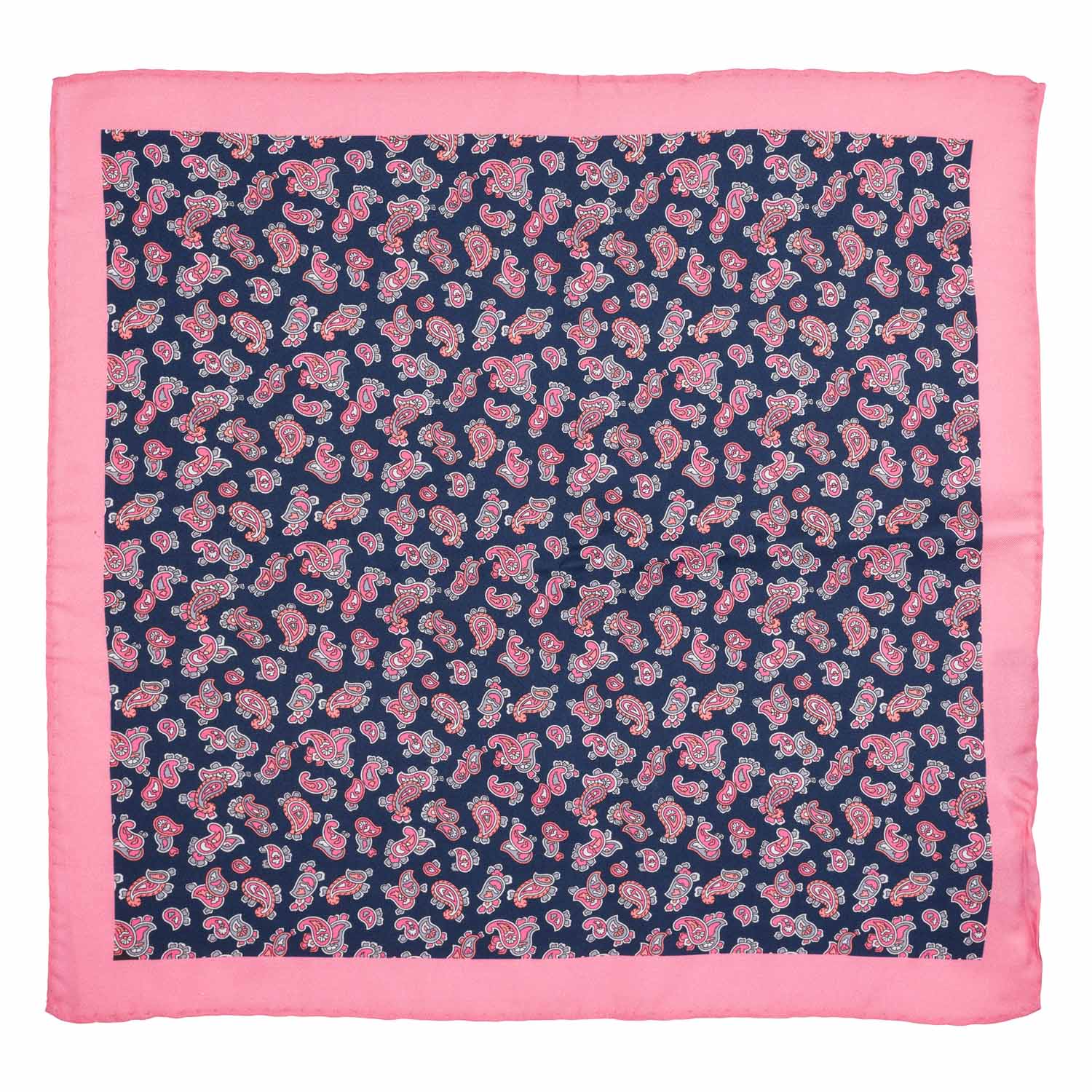 Pink Paisley Italian Silk Pocket Square for Men
