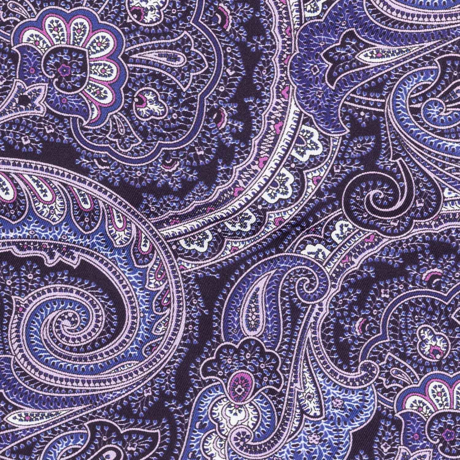 Purple Paisley Italian Silk Pocket Square for Men