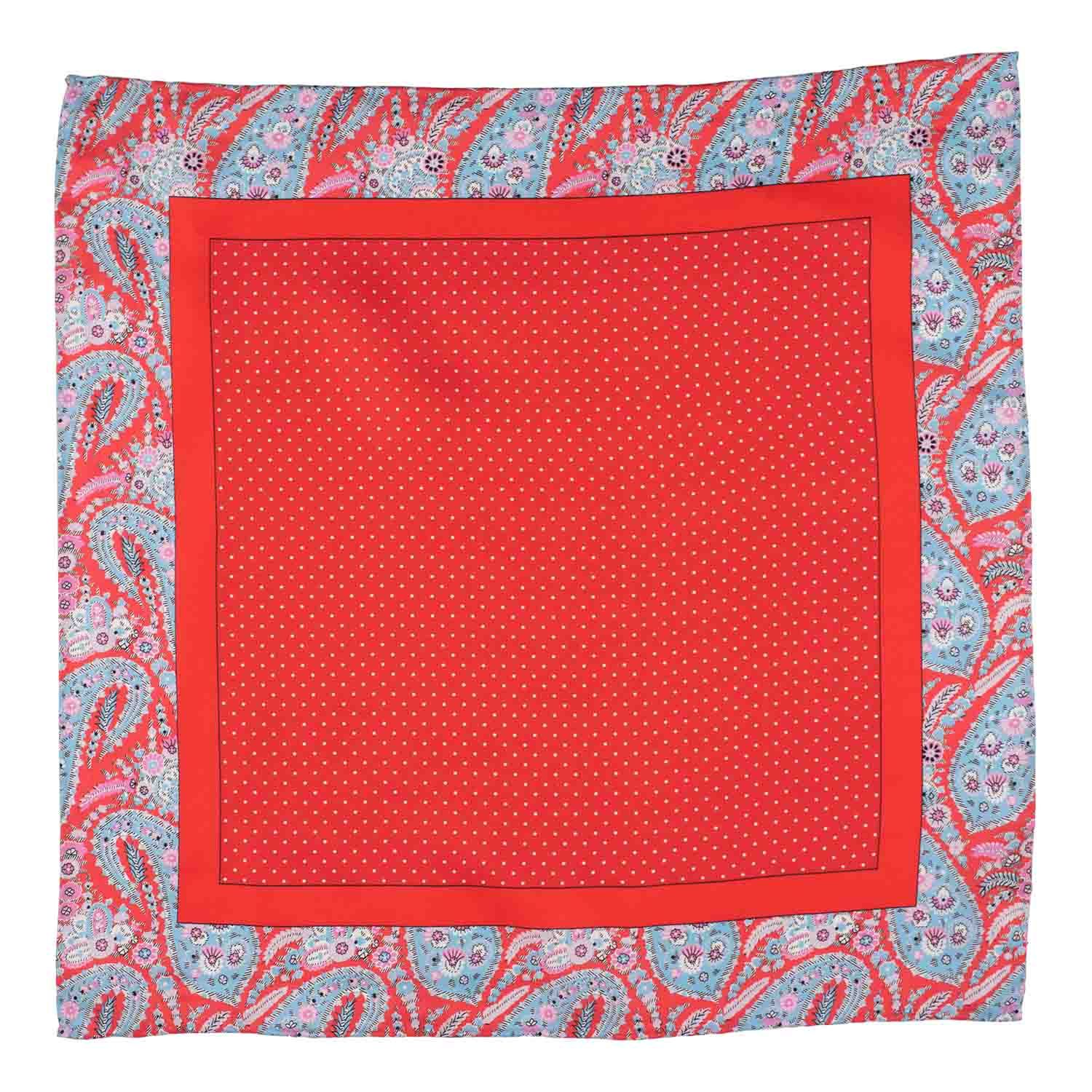 Burgundy Polka Dot Italian Silk Pocket Square for Men