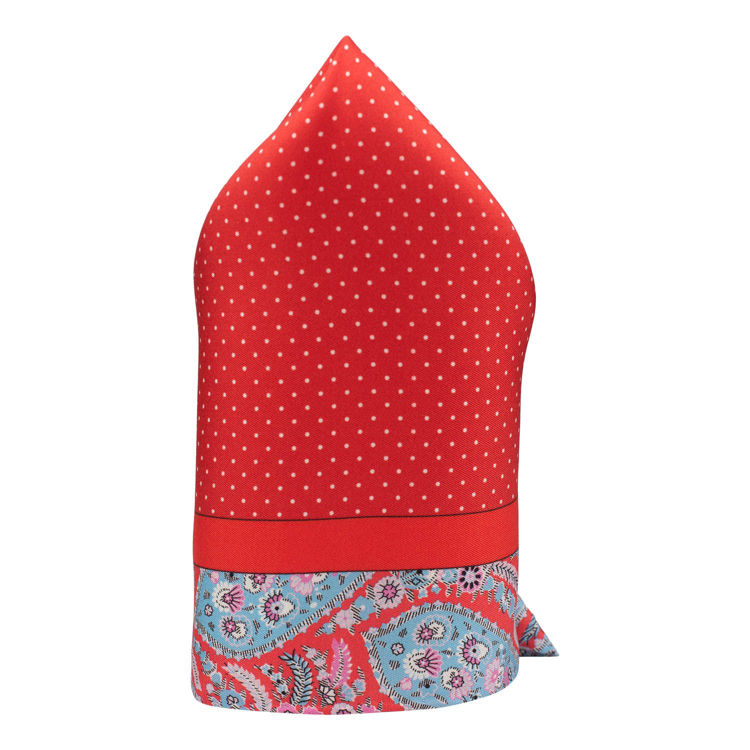 Burgundy Polka Dot Italian Silk Pocket Square for Men