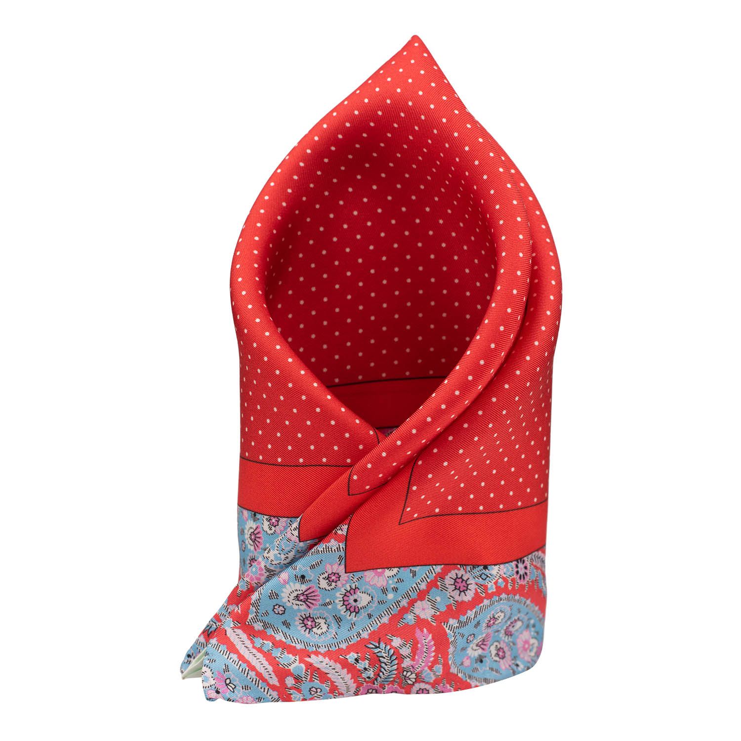 Burgundy Polka Dot Italian Silk Pocket Square for Men