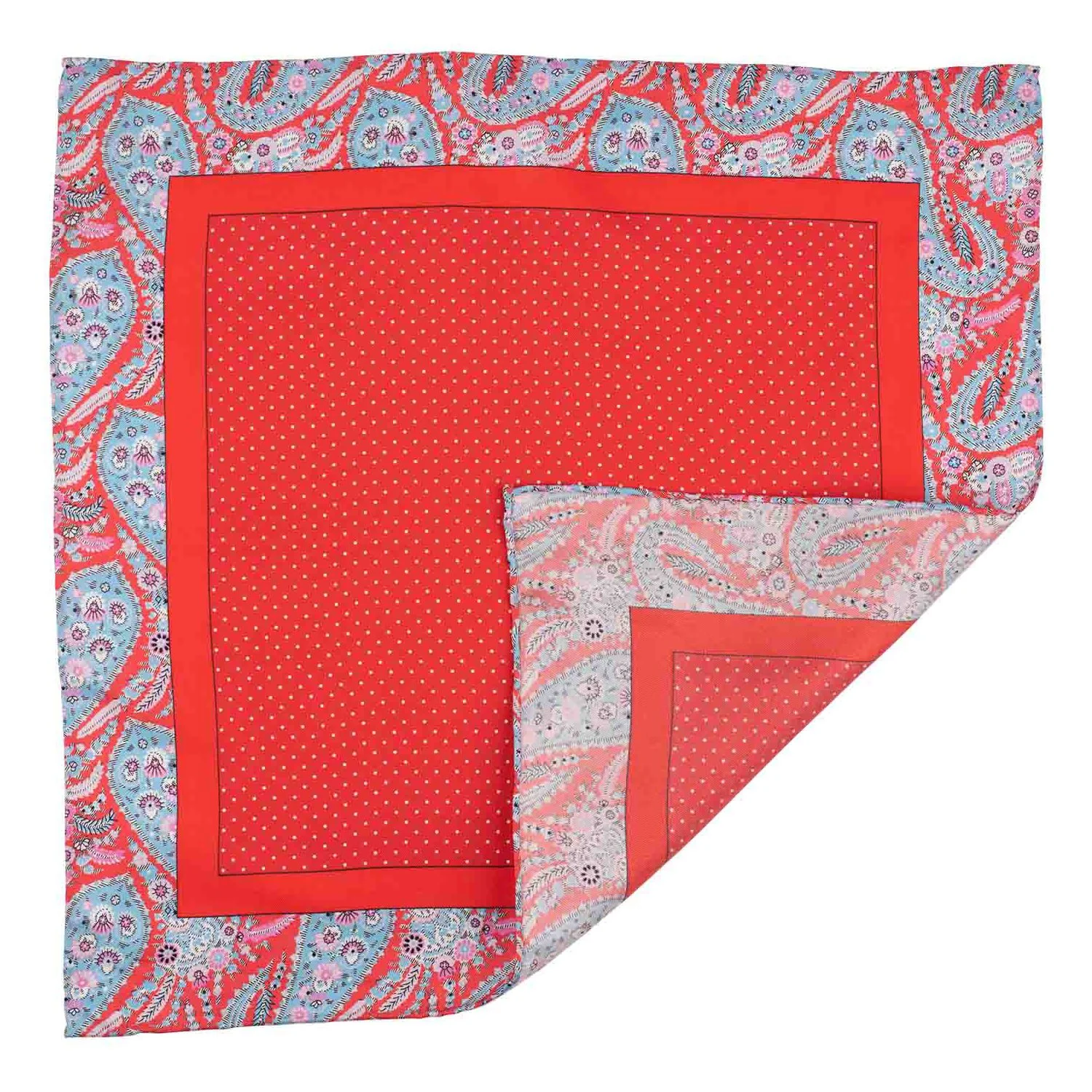 Burgundy Polka Dot Italian Silk Pocket Square for Men