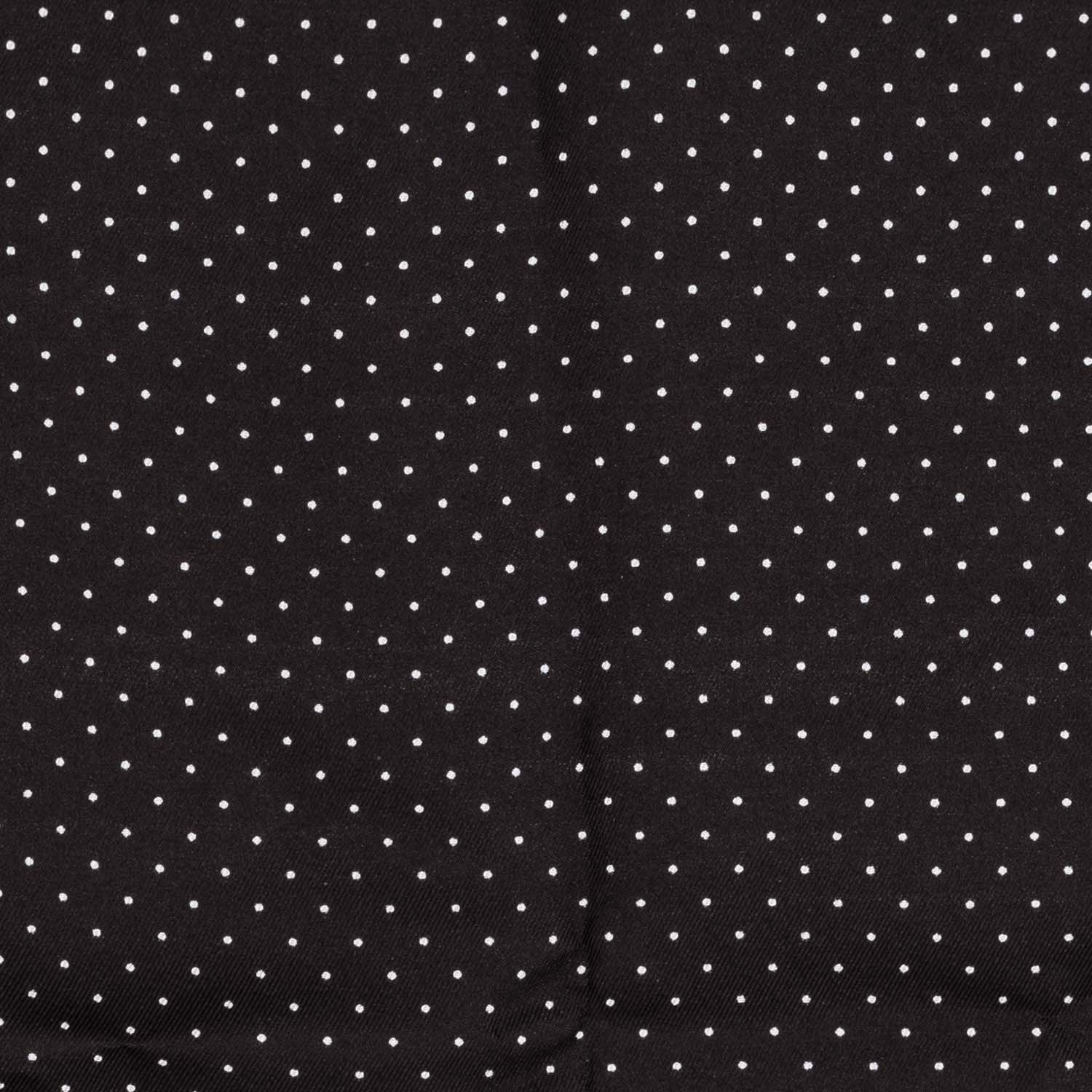 Black Polka Dot Italian Silk Pocket Square for Men