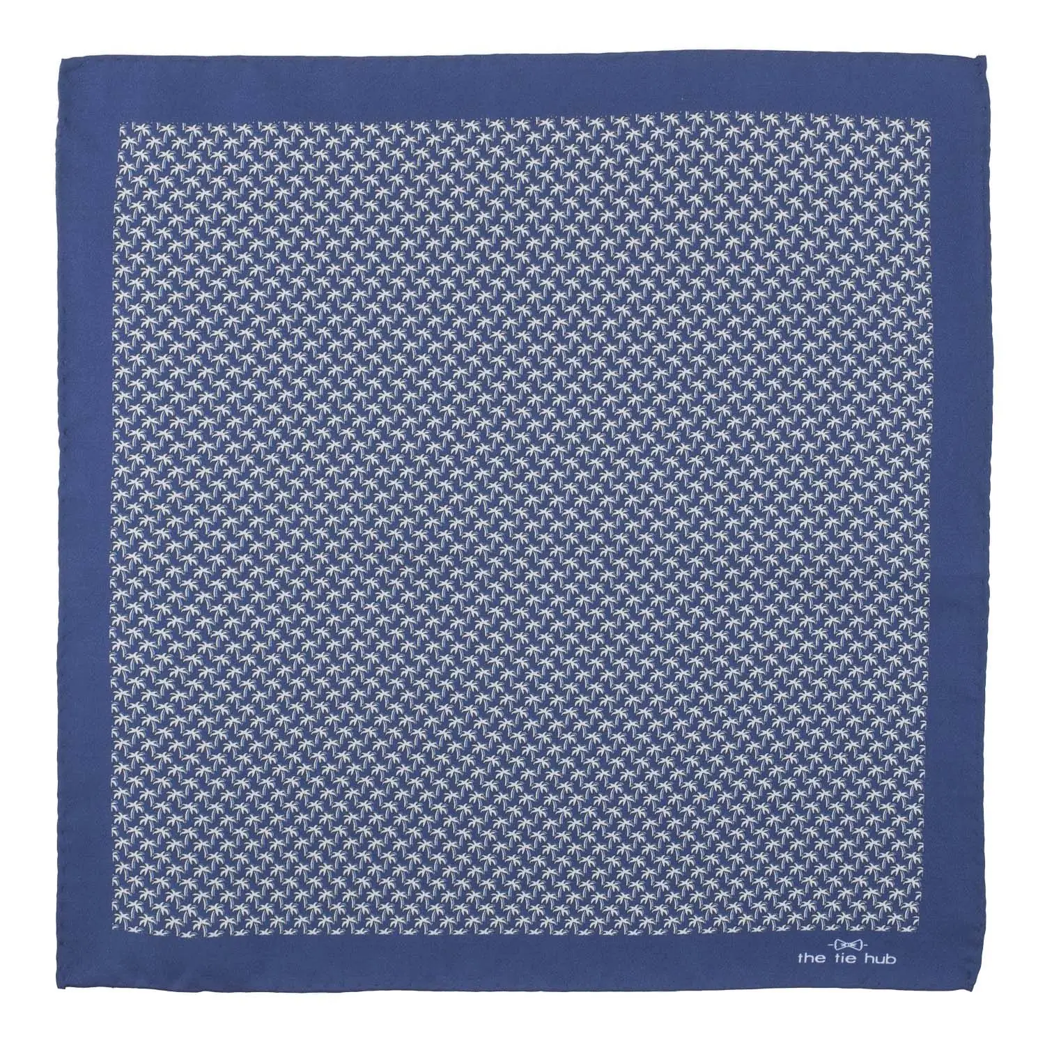 Blue Floral Italian Silk Pocket Square for Men