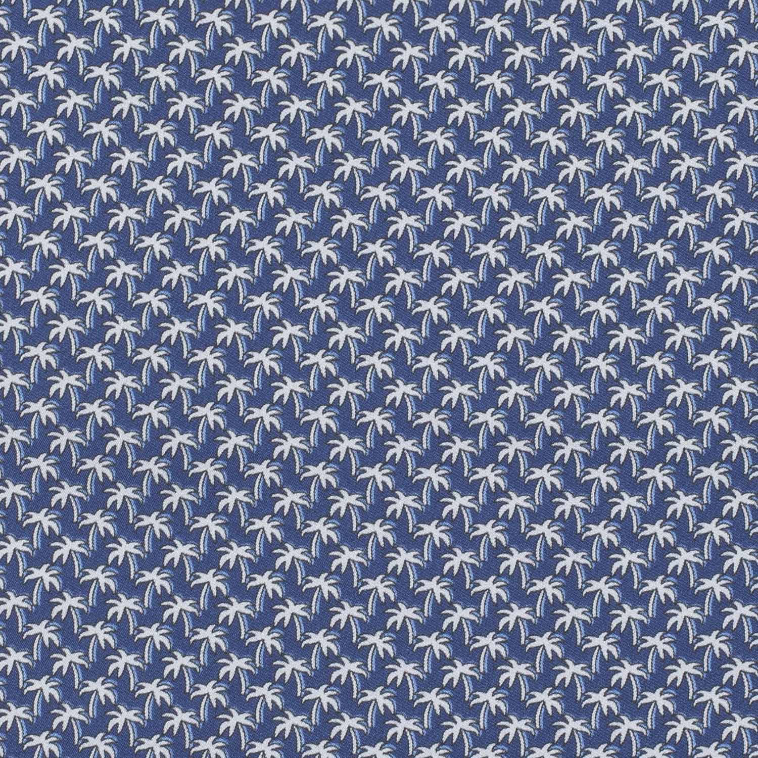 Blue Floral Italian Silk Pocket Square for Men