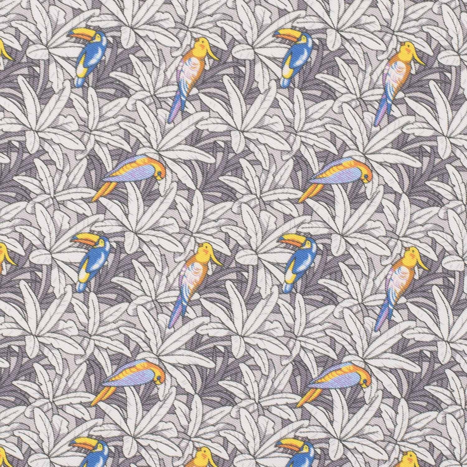 Grey Geometric Italian Silk Pocket Square for Men
