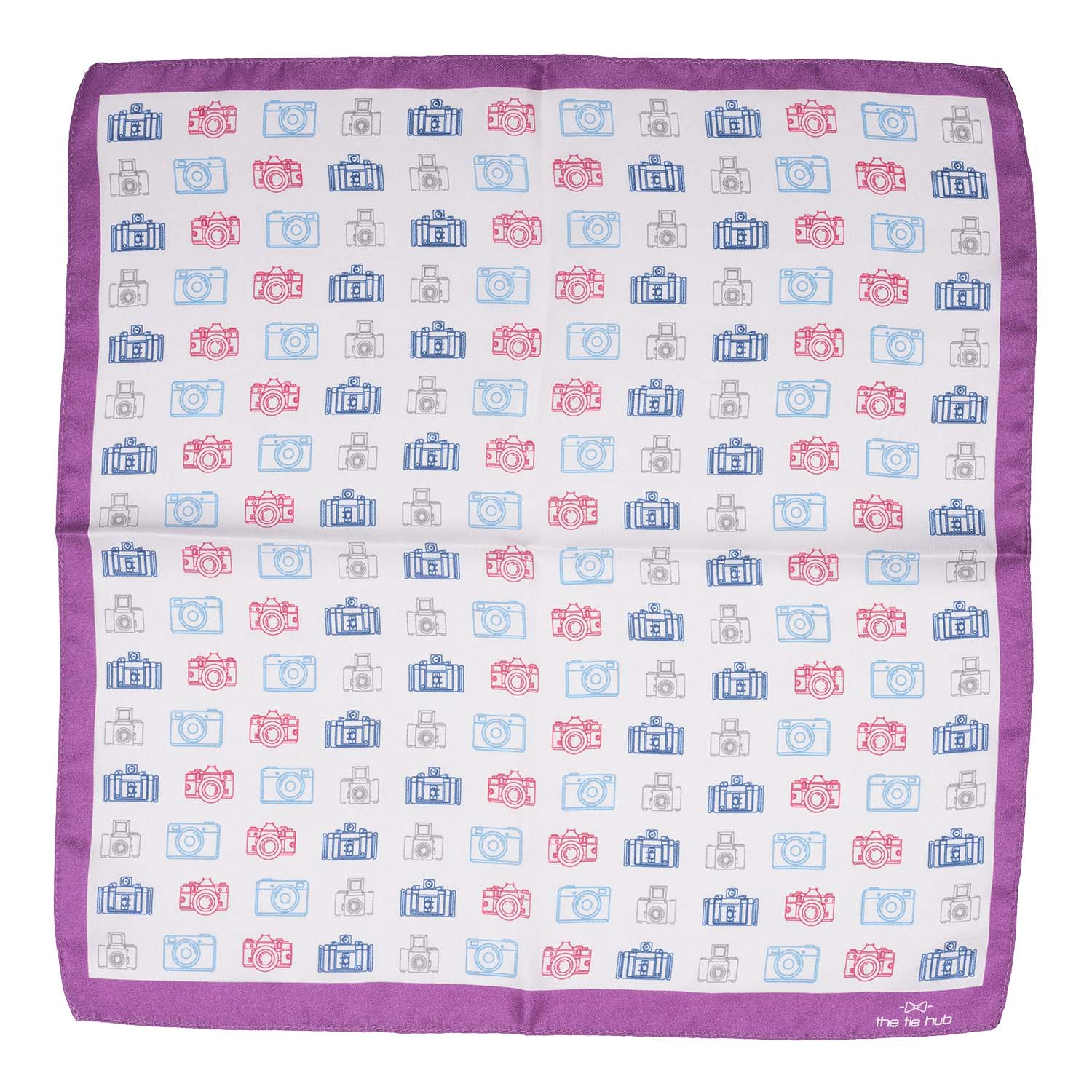 Multicolor Geometric Italian Silk Pocket Square for Men