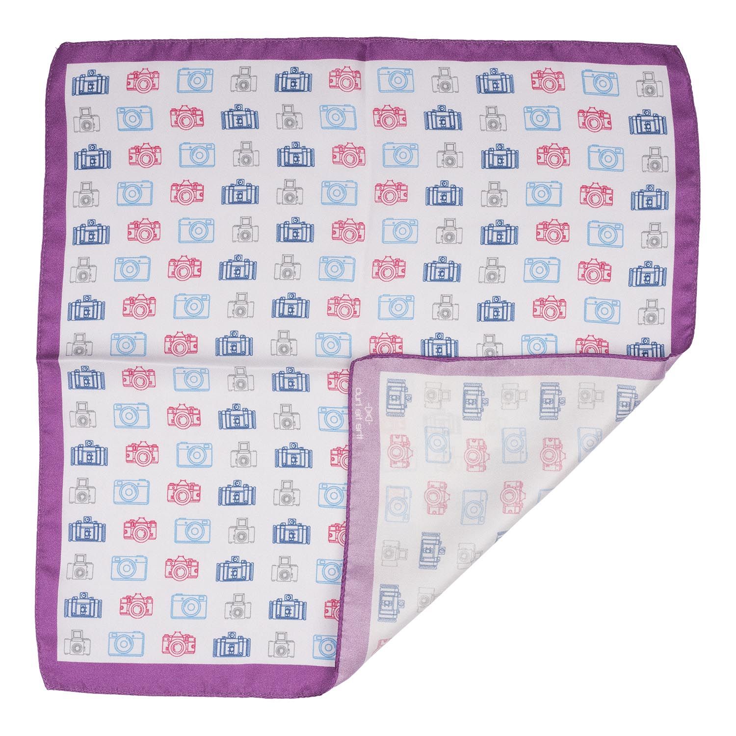 Multicolor Geometric Italian Silk Pocket Square for Men