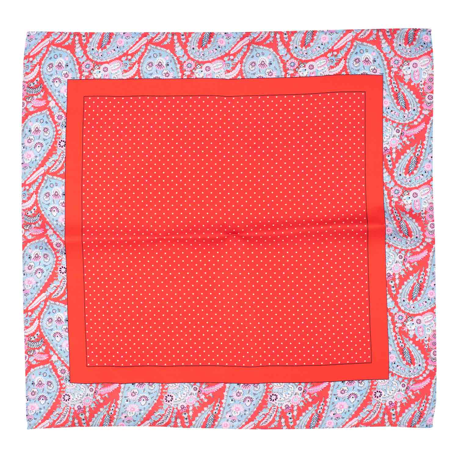 Red Polka Dot Italian Silk Pocket Square for Men