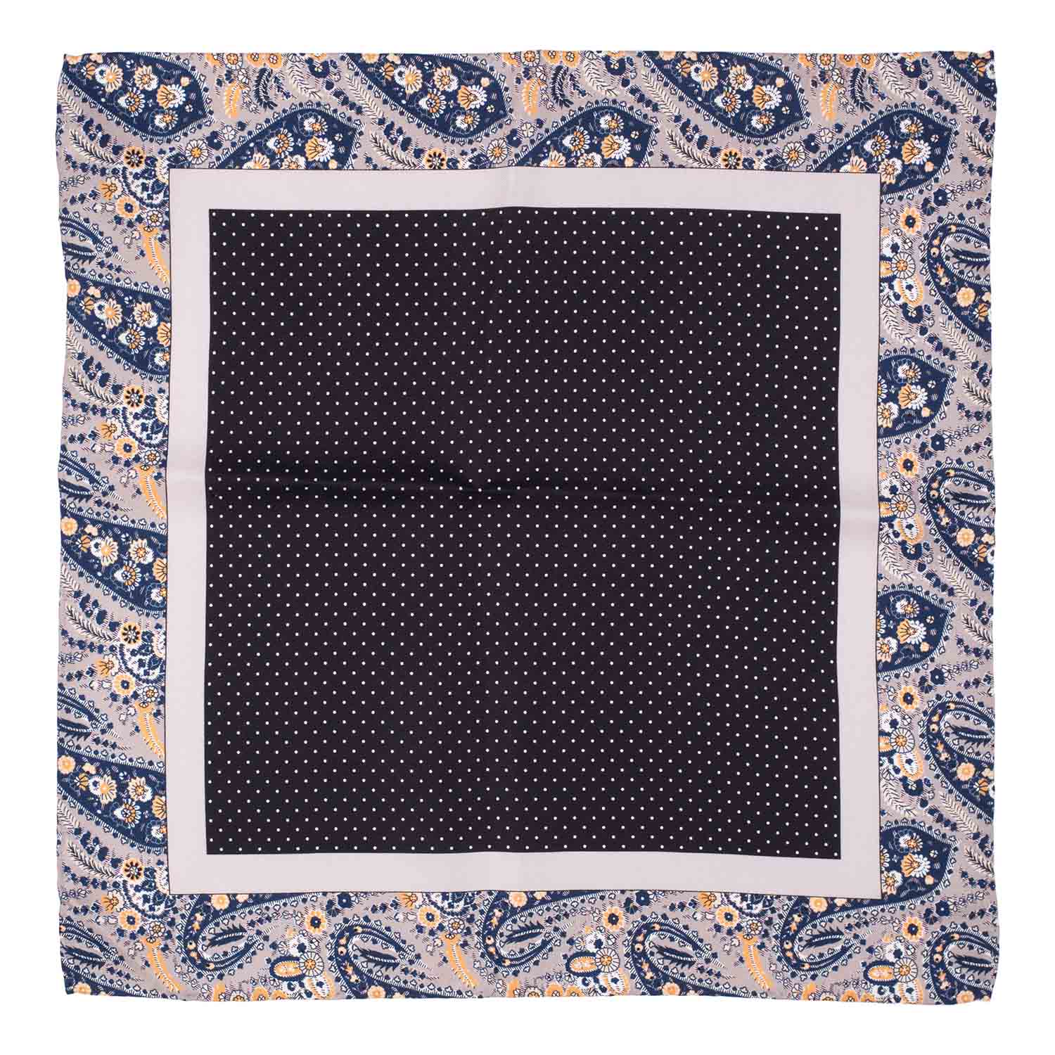 Black Polka Dot Italian Silk Pocket Square for Men