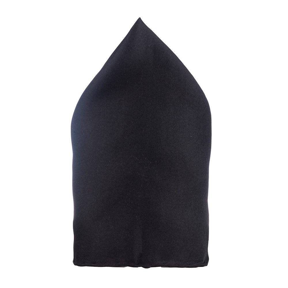 Black Italian Silk Pocket Square for Men