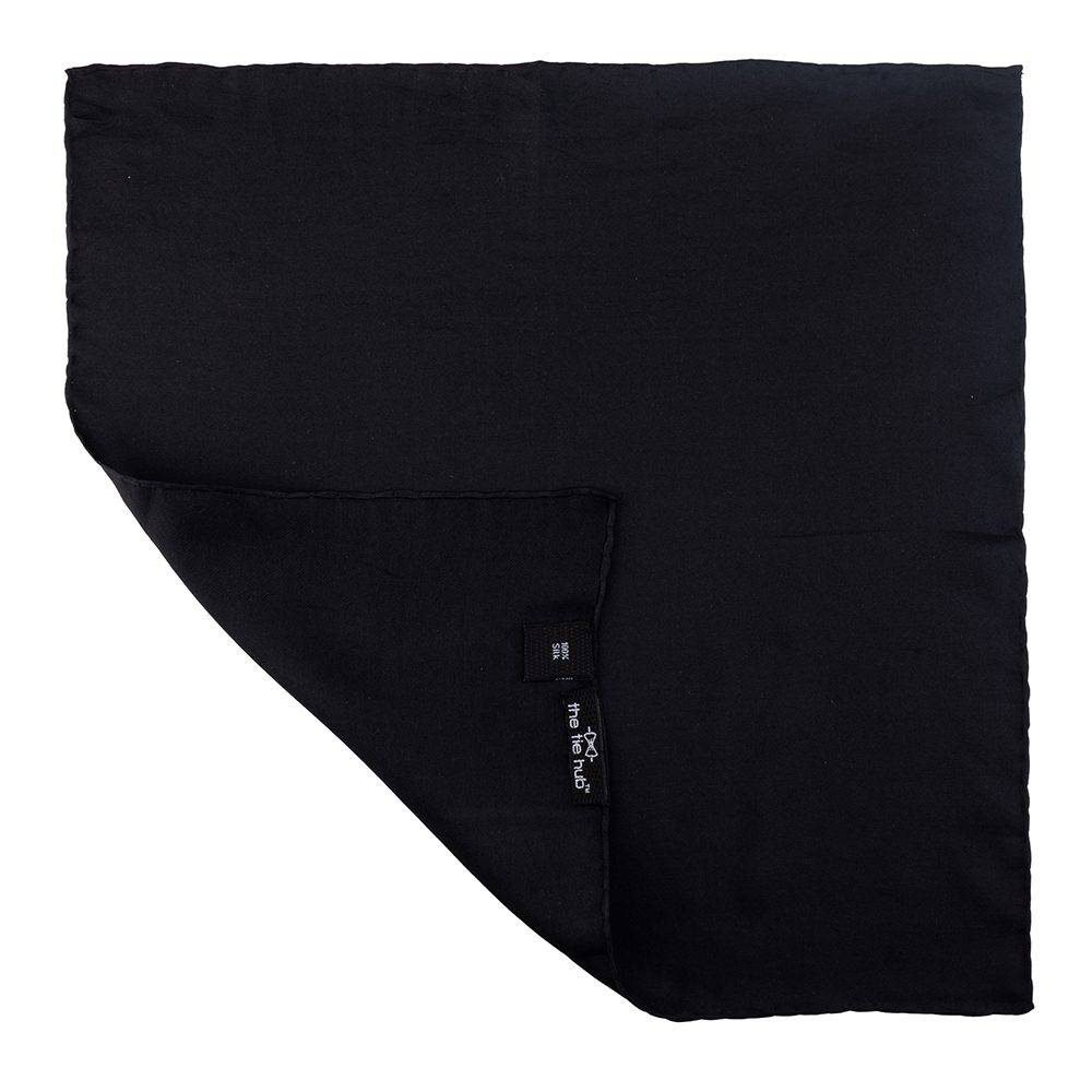 Black Italian Silk Pocket Square for Men