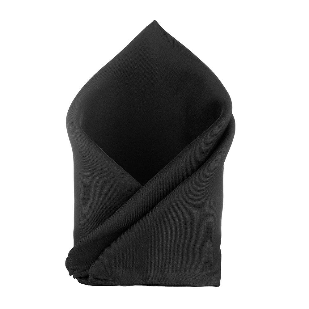 Black Italian Silk Pocket Square for Men