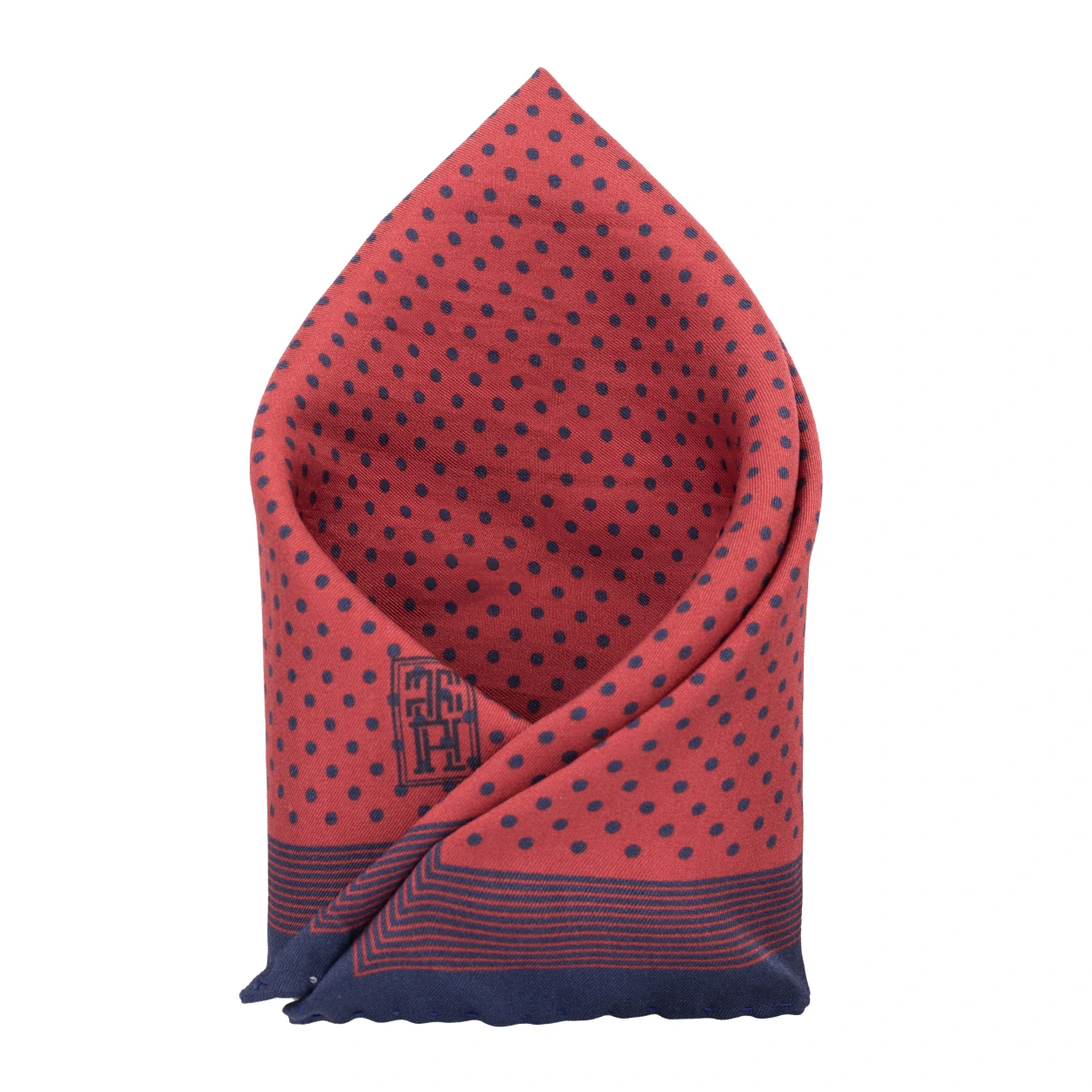 Red Polka Dot Italian Silk Pocket Square for Men