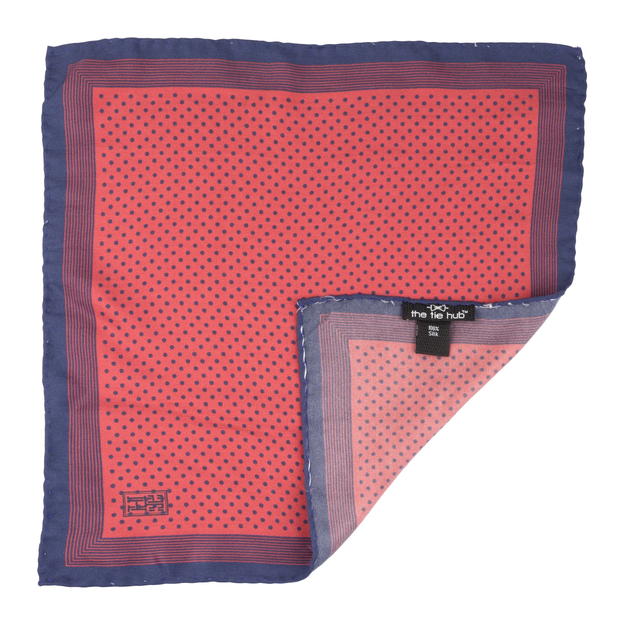 Red Polka Dot Italian Silk Pocket Square for Men