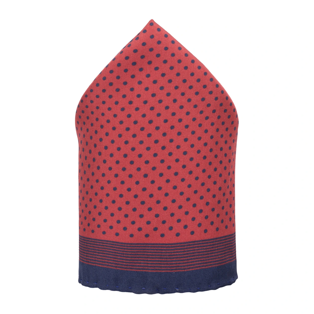 Red Polka Dot Italian Silk Pocket Square for Men