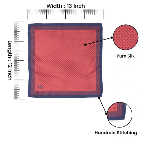 Red Polka Dot Italian Silk Pocket Square for Men