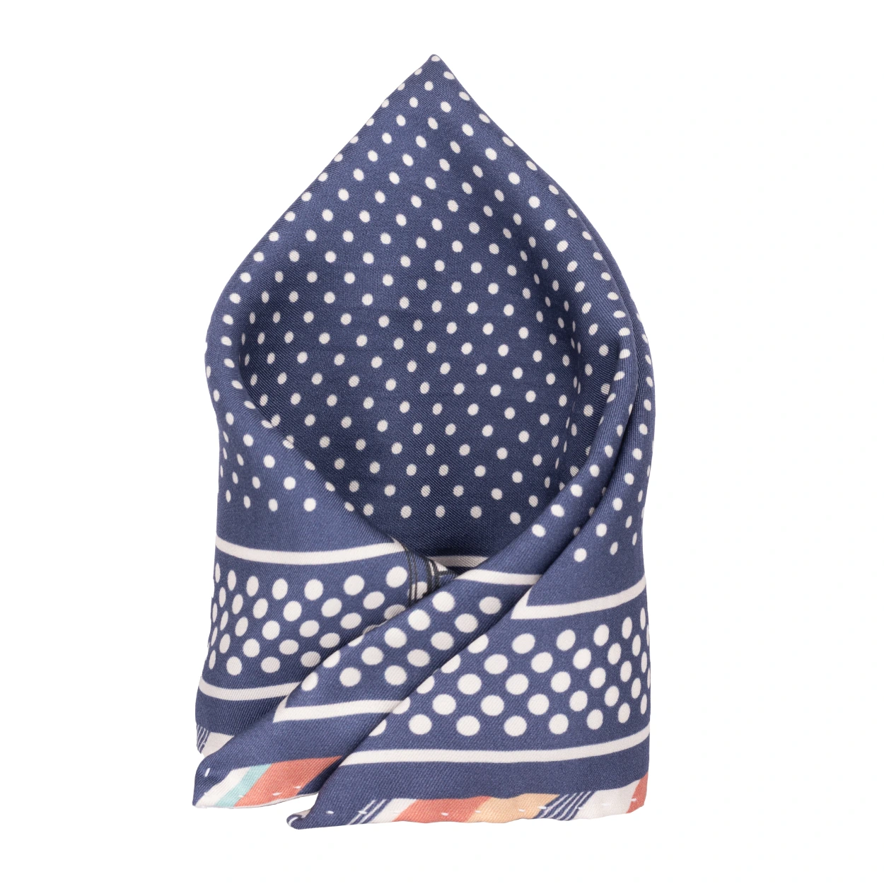 Blue Polka Dot Italian Silk Pocket Square for Men