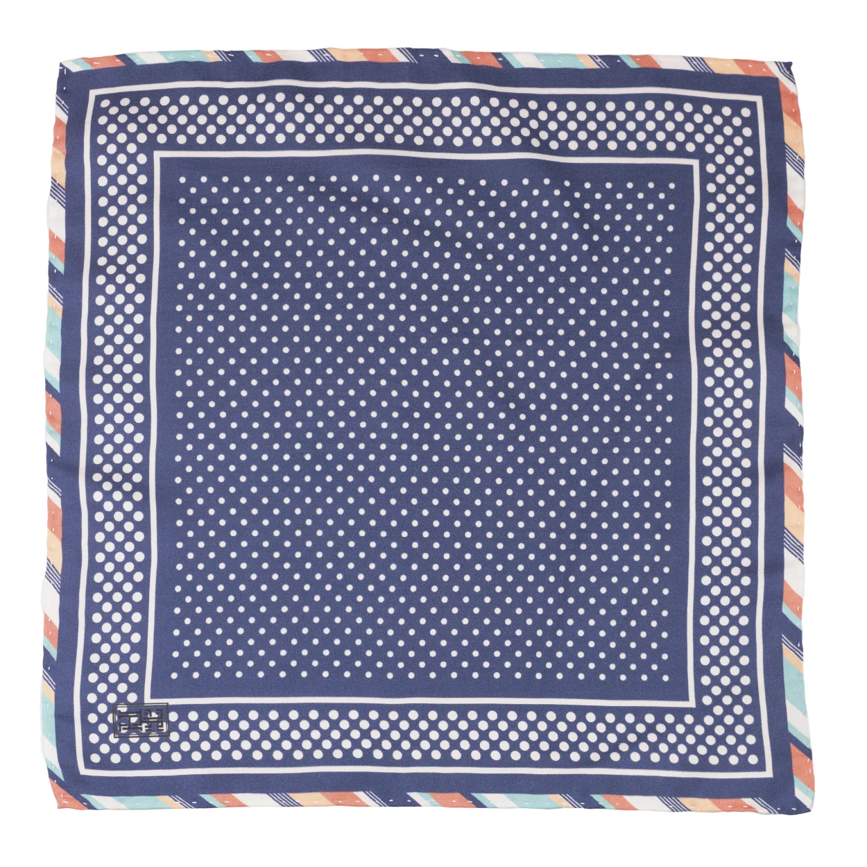 Blue Polka Dot Italian Silk Pocket Square for Men