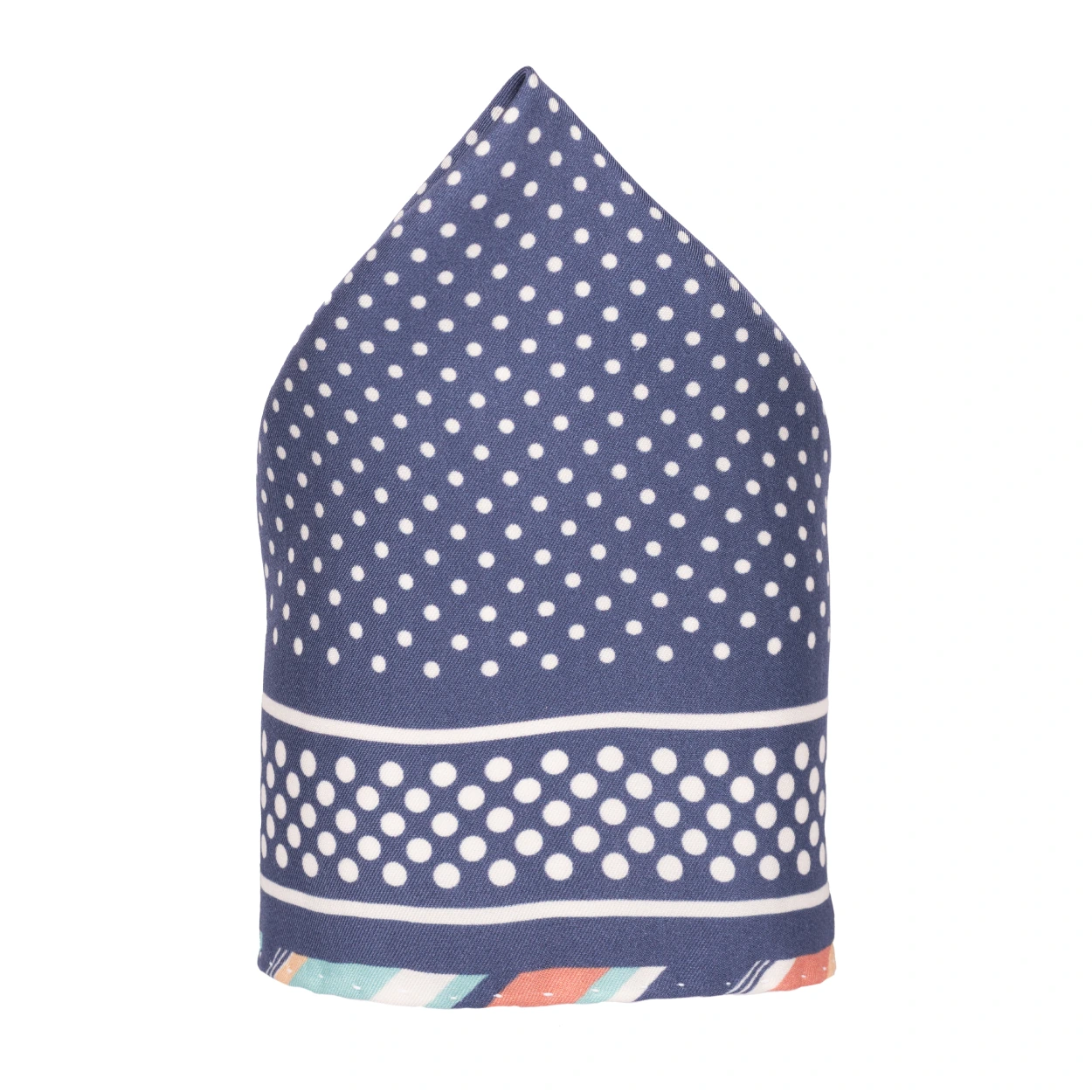 Blue Polka Dot Italian Silk Pocket Square for Men