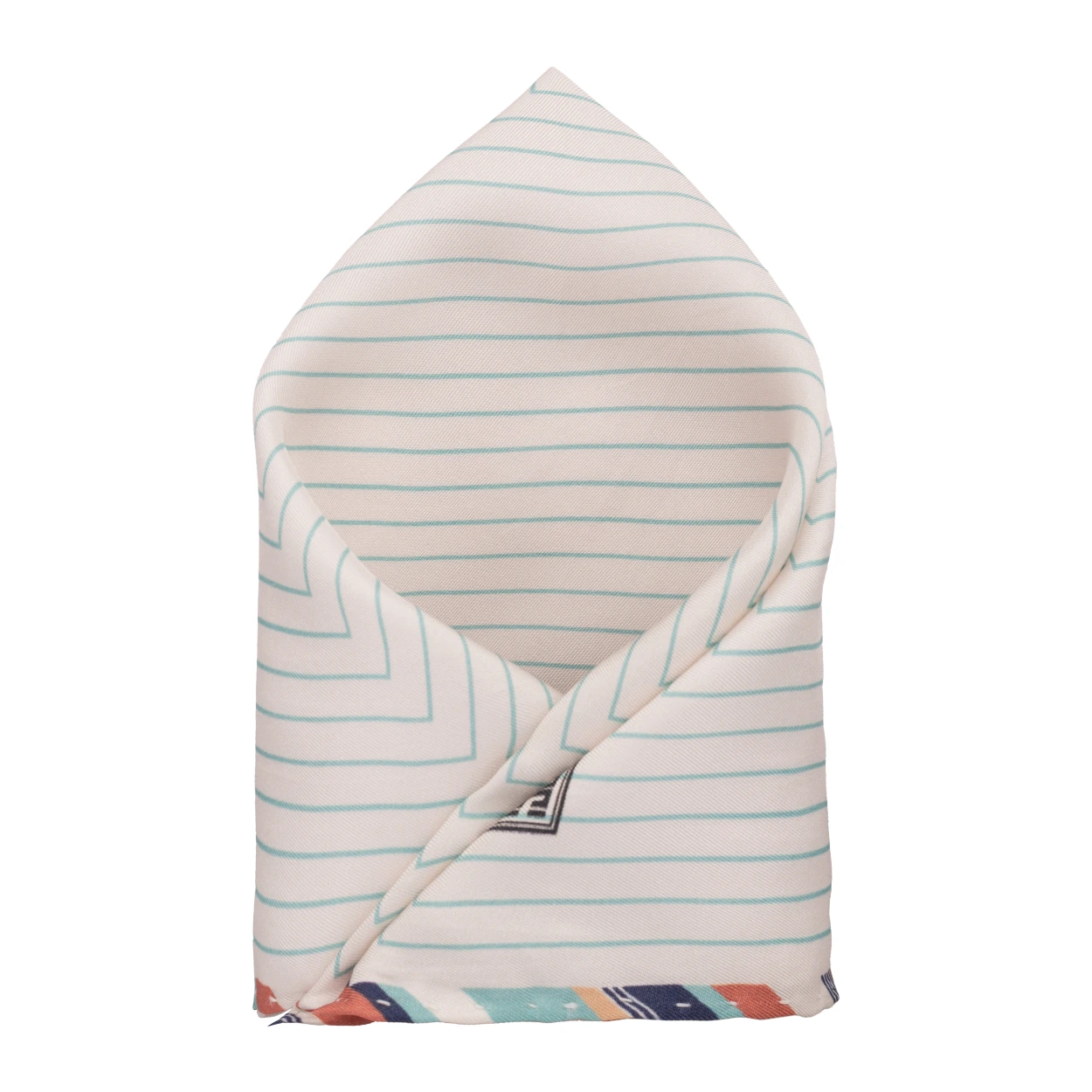 Green Geometric Italian Silk Pocket Square for Men