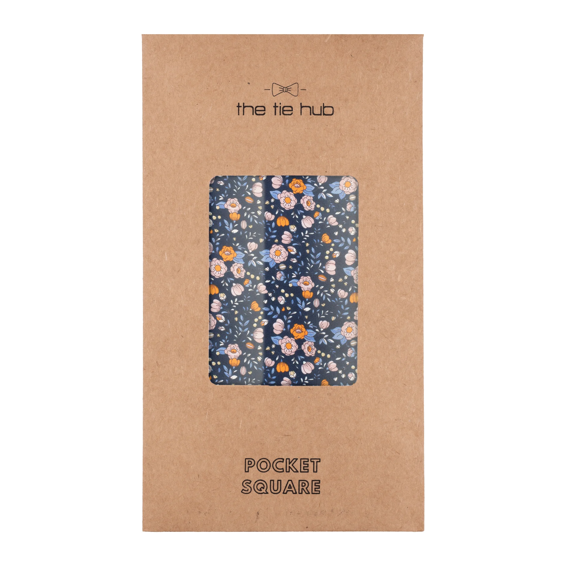 Blue Floral Italian Silk Pocket Square for Men