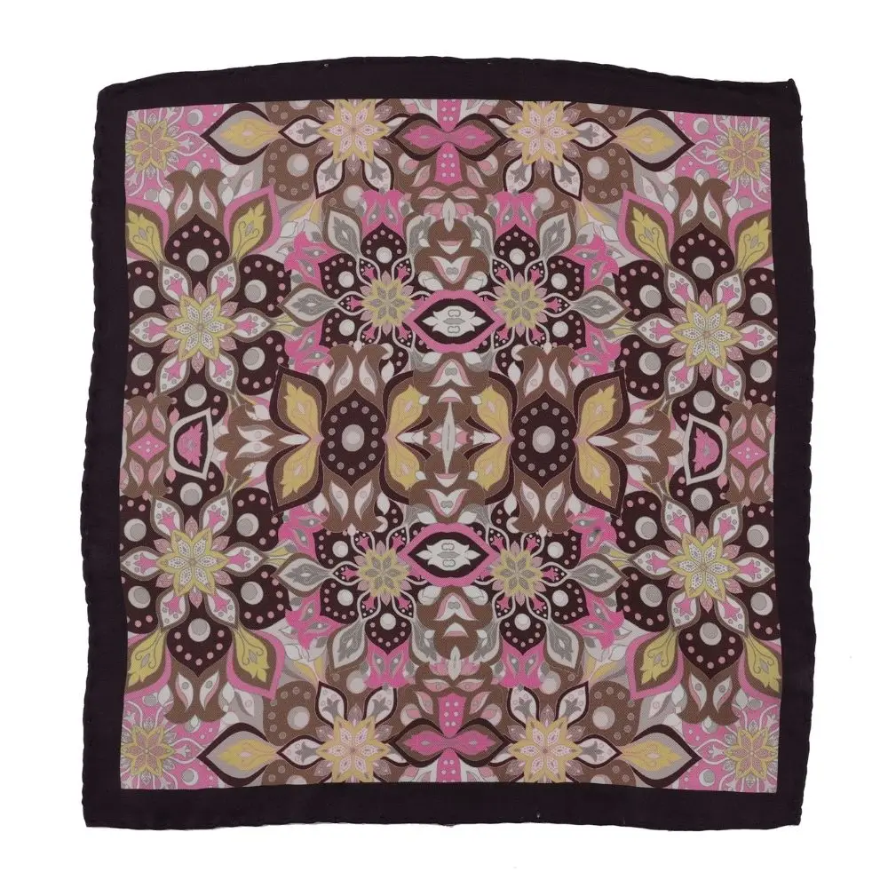 Pink Floral Italian Silk Pocket Square for Men