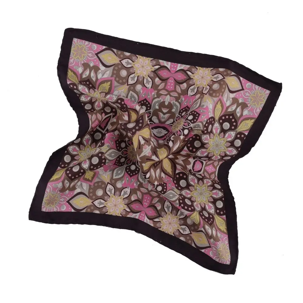 Pink Floral Italian Silk Pocket Square for Men