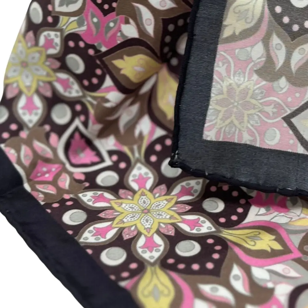 Pink Floral Italian Silk Pocket Square for Men