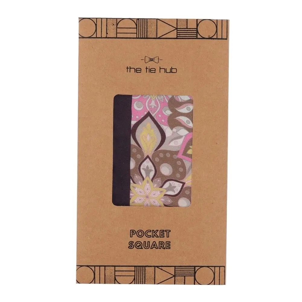 Pink Floral Italian Silk Pocket Square for Men